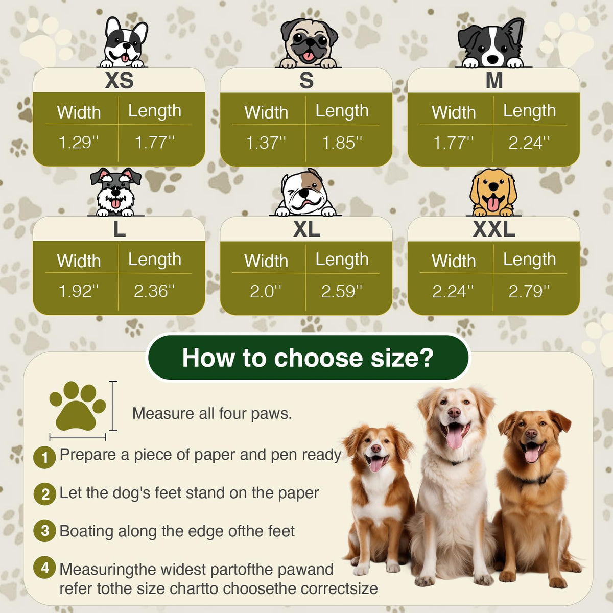Dog Shoes for Hot Pavement and Snow (Beige / XL)