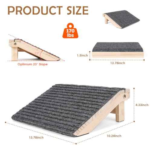 Foldable Dog Ramp for Stairs (Foldable / 2 PACK-FLD 13.8"Lx10.2"Wx4.3"H)