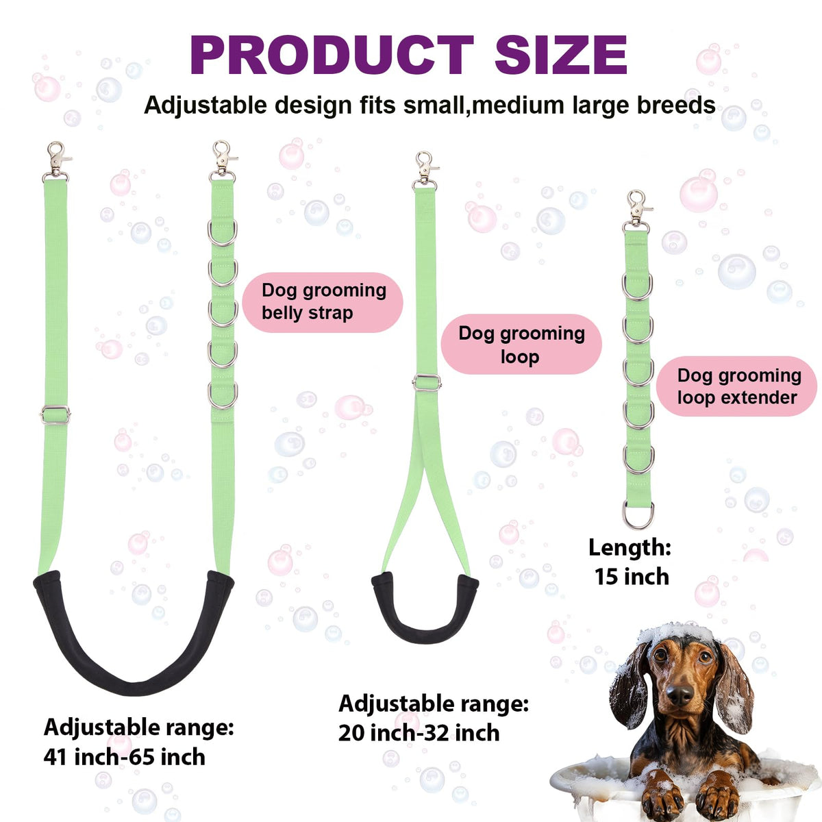 Dog Grooming Belly Strap (Mint Green)