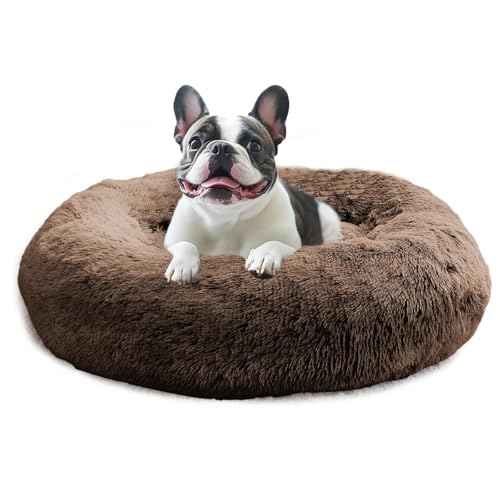 Calming Dog & Cat Bed 45" (Coffee / 45.0"L x 45.0"W x 10.0"Th)