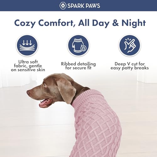 Knit Dog Sweater (Pink Cableknit / Large)