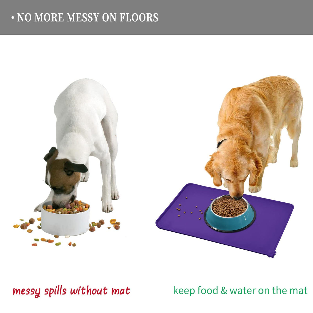 Silicone Pet Feeding Mat (Purple / 32" x 24")