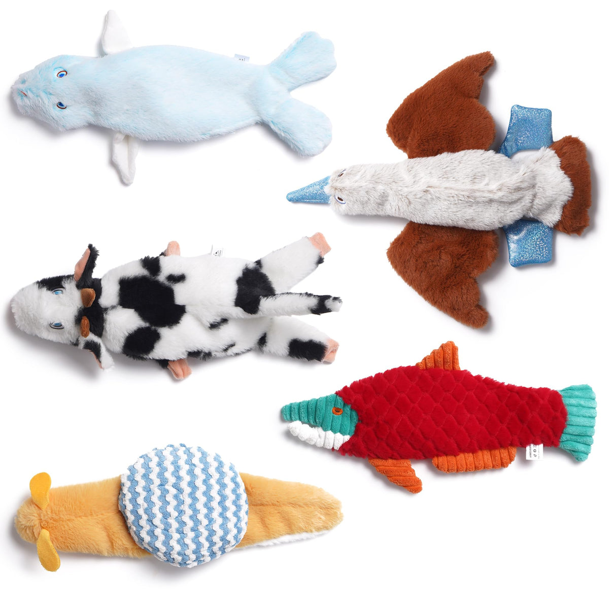 Squeaky Dog Toys (5 pcs Crinkle Plush Dog Toy)