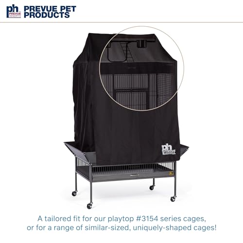 Large Playtop Bird Cage Cover (Black / 36.0"L x 24.0"W x 49.0"H)