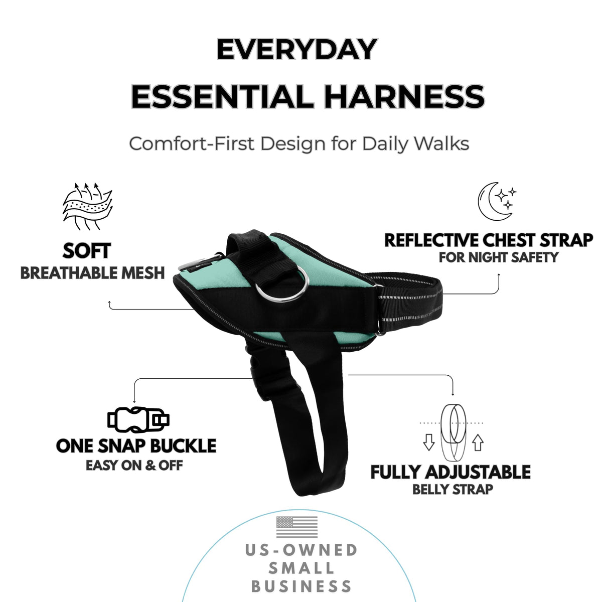 Essential Dog Harness (Seafoam / S)