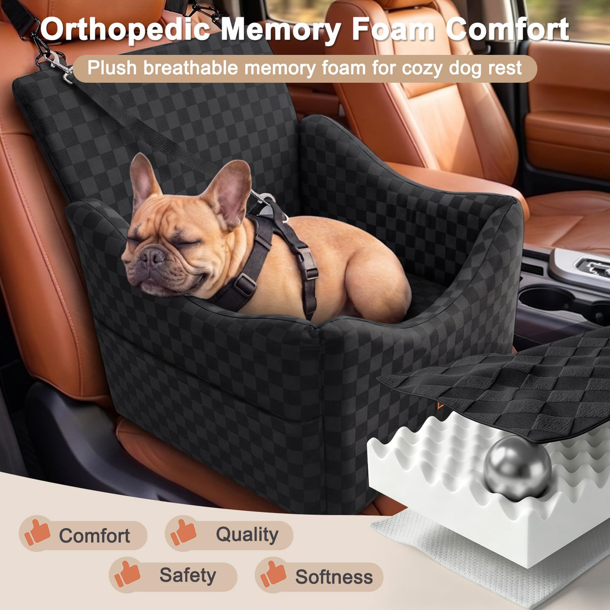 Elevated Dog Car Seat for Small (Medium / Black)