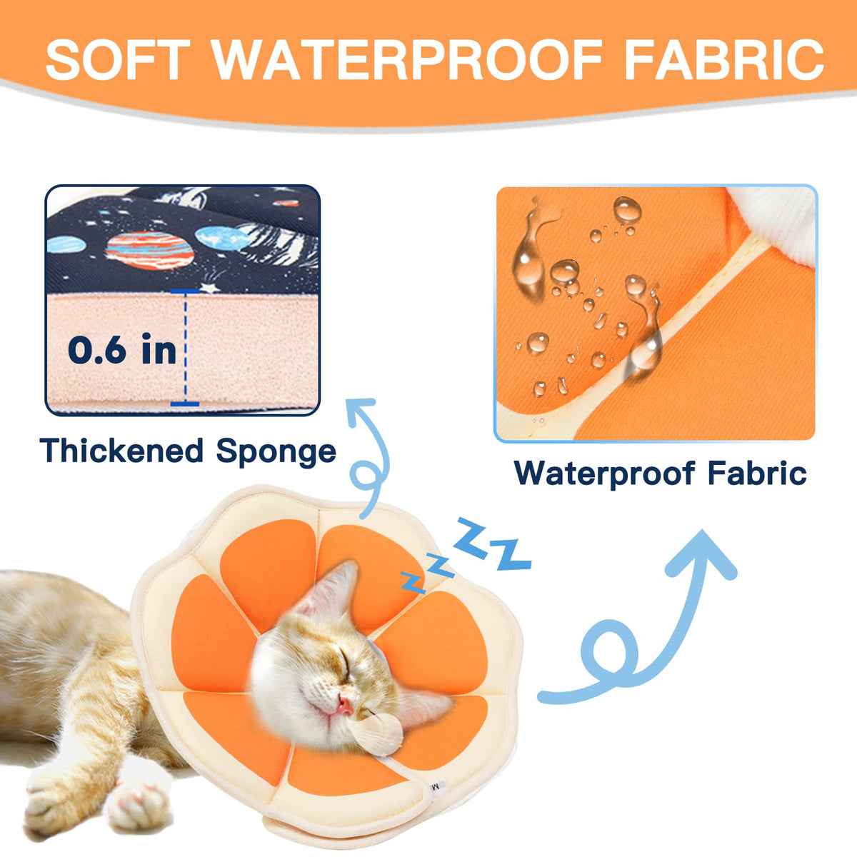 Cat Cone Collar Soft (Orange / Small)