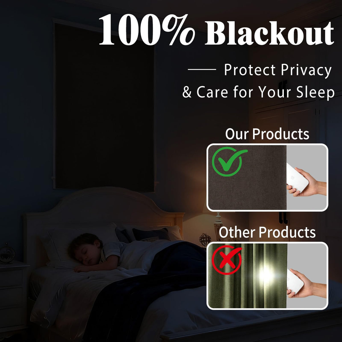 100% Blackout Magic Tape Stick On Curtains Window Shades Pull Down Blackout Window Cover No Drillng Self Adhesive Curtains No Rod Small Windows (34"W x 60"L (Pack of 1) / Dark Brown)
