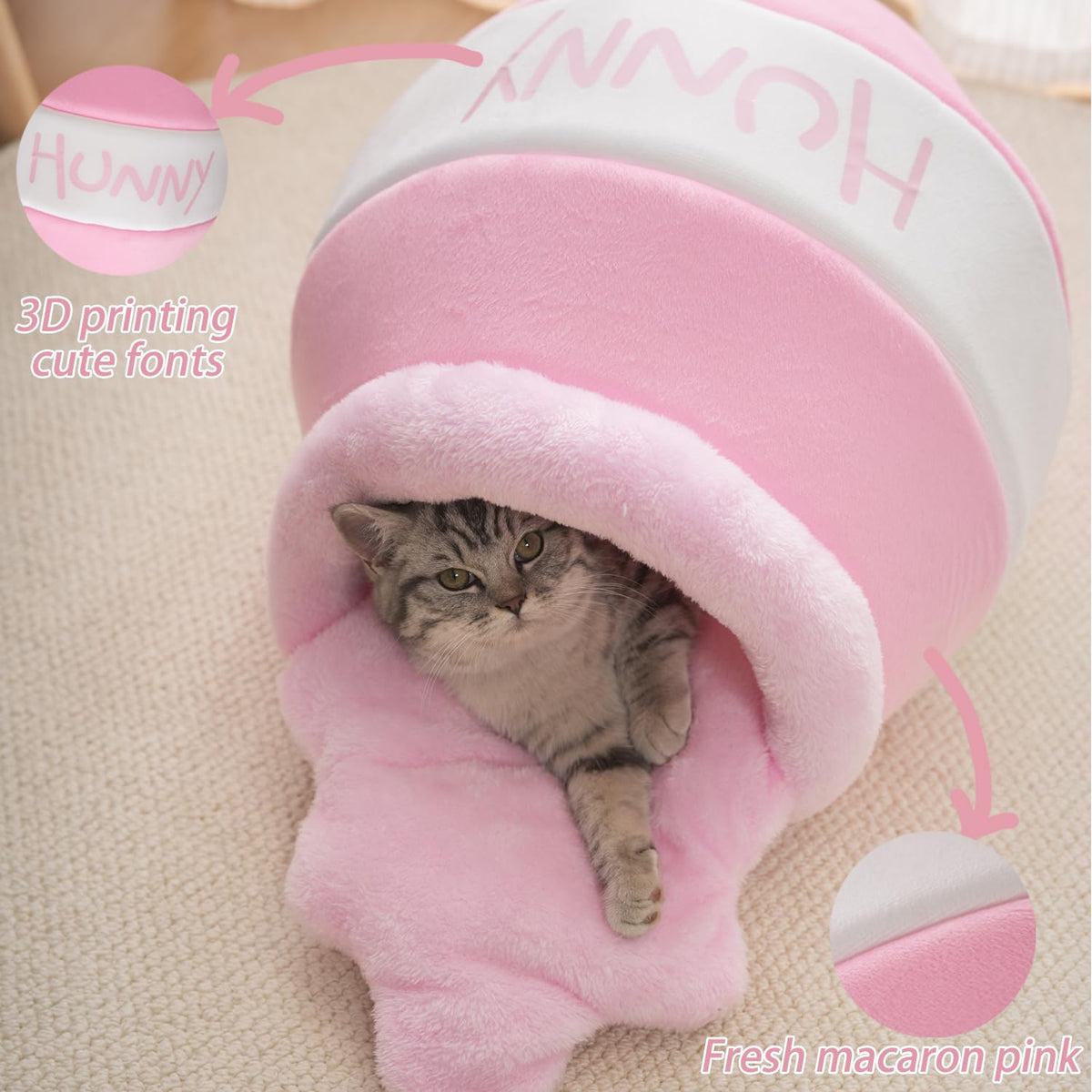 Honey Pot Cat Cave Bed (Pink)