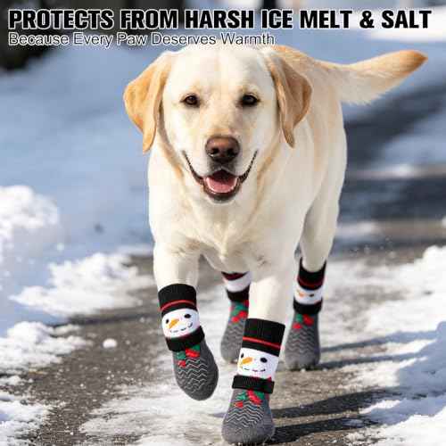 Anti Slip Dog Socks to Prevent Licking Paws for Hot Pavement (White & Grey / Small)