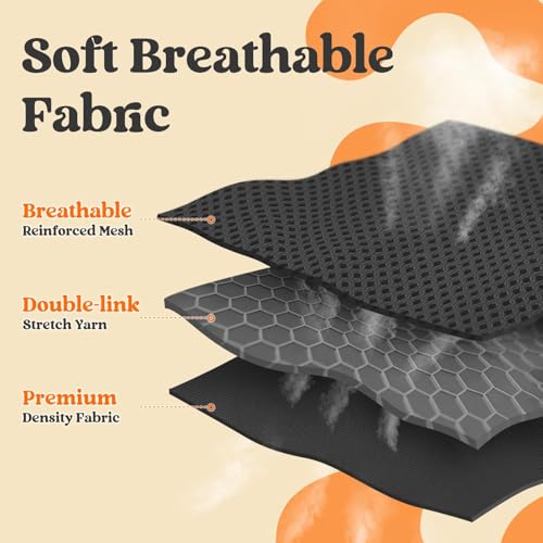 Dog Harness Small Sized and Leash Set (Black & Orange / XS (Chest: 13.3"-15.5"))