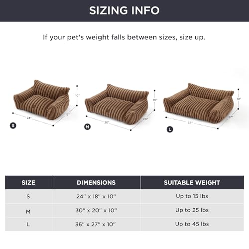 ComfyFleece® Shown on TV Dog Couch for Medium Dogs (36x27x10" / Camel Brown)