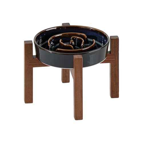 Raised Slow Feeder Dog Bowls (1 x Starry Sky + Stand - A / M- 7.3inch / 1.2 Cups)
