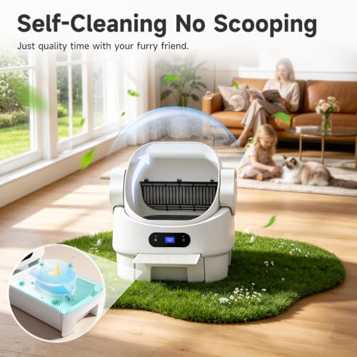Self Cleaning Automatic Auto Large Multiple Cat Litter Box (White - Self-Cleaning / Large)