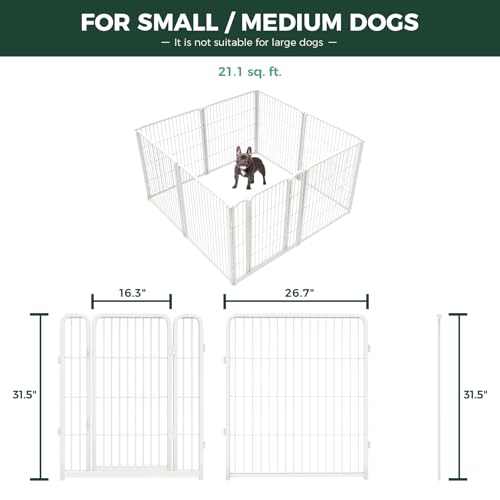Homeplus Indoor Dog Playpen with Camera Mount (White / 32"H)