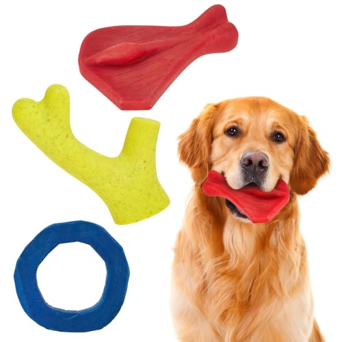 Dog Chew Toys for Aggressive Chewers (Red Yellow Blue)