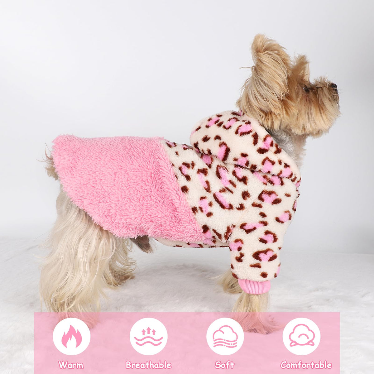 Dog Sweaters for Small Dogs (XX-Small (Chest 10 in) / Pink leopard)
