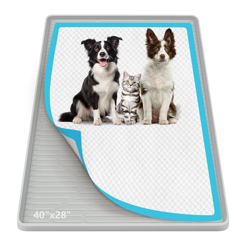 Pee Pad Holder for Dogs 40"x 28" Extra Large Silicone Puppy Pee Pad Tray (40"x28")