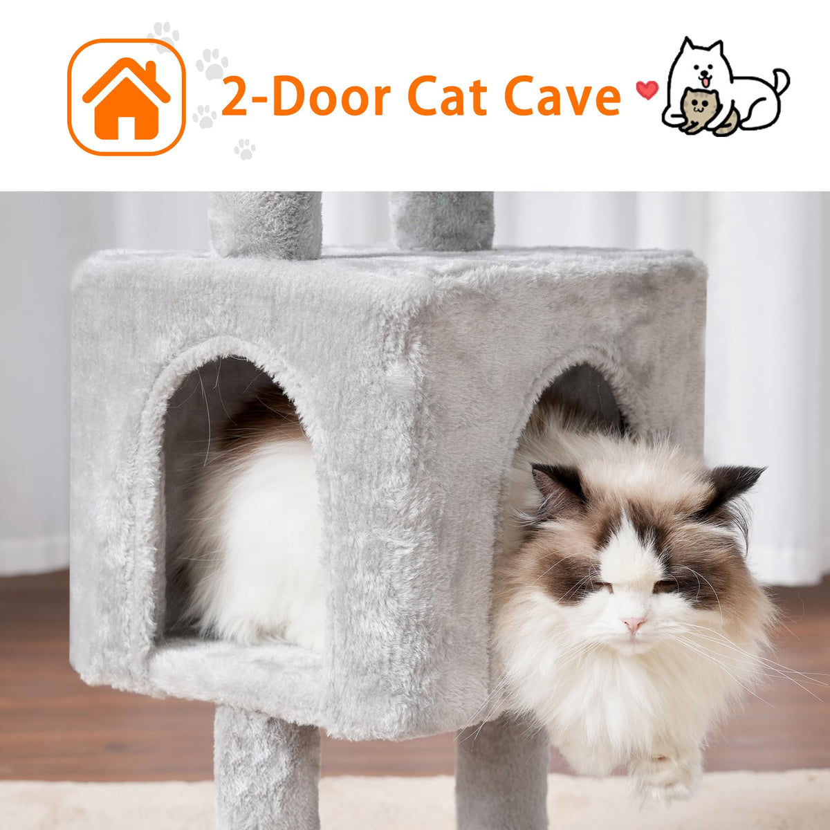 Cat Tree 40" Tower with All (Light Gray / 40 inch)