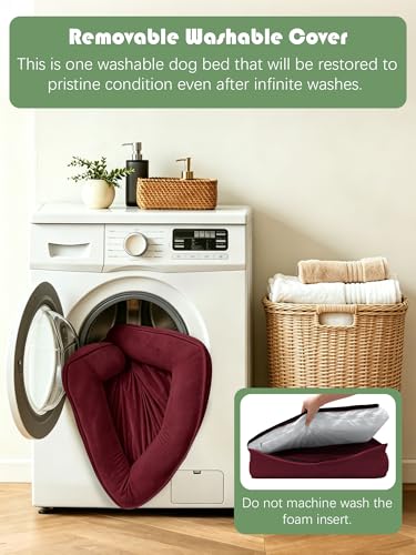 Orthopedic Dog Bed with Sides (35.0"L x 25.0"W x 6.5"Th / Burgundy)