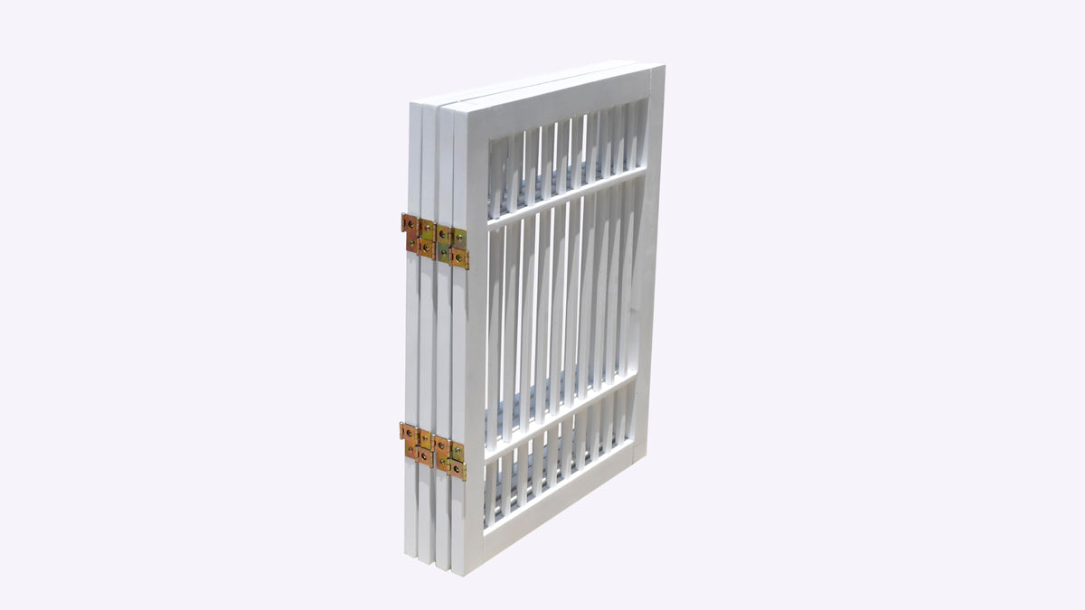 Pet Dog Gate Freestanding (4 Panel 24" Tall / White Pet Gate)