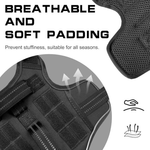 Dog Harness for Large Dogs (Black / XL(Neck:21-32",Chest:26-39"),75-135 lbs)