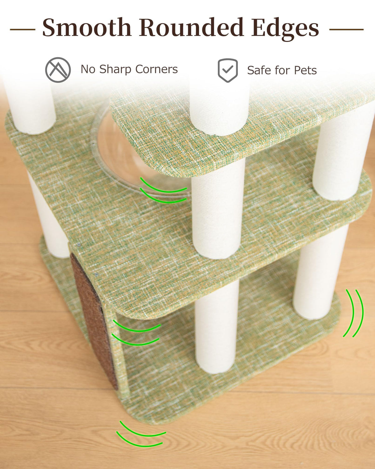 53" Cat Tree Tower for Large Cats (Green 53'')