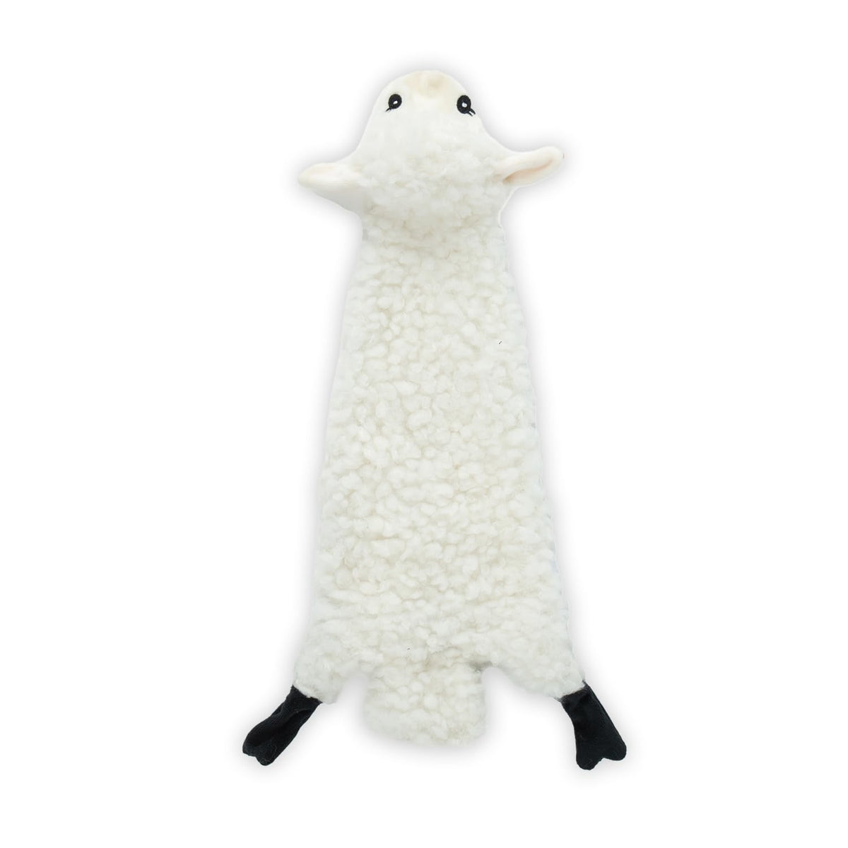 2-in-1 Stuffless Squeaky Dog Toy - Sheep, Large (Grey/Sheep / Large)