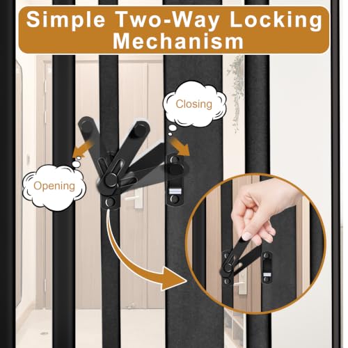 Extra Tall Cat Gate (Black / 55''tall*43 ''wide)