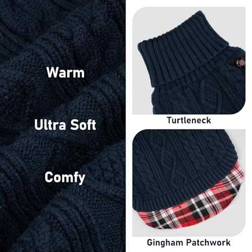 Dog Sweater for Medium Large Dogs Turtleneck Thick Knit Pullover (XX-Large (35-60lbs) / 4# Navyblue)