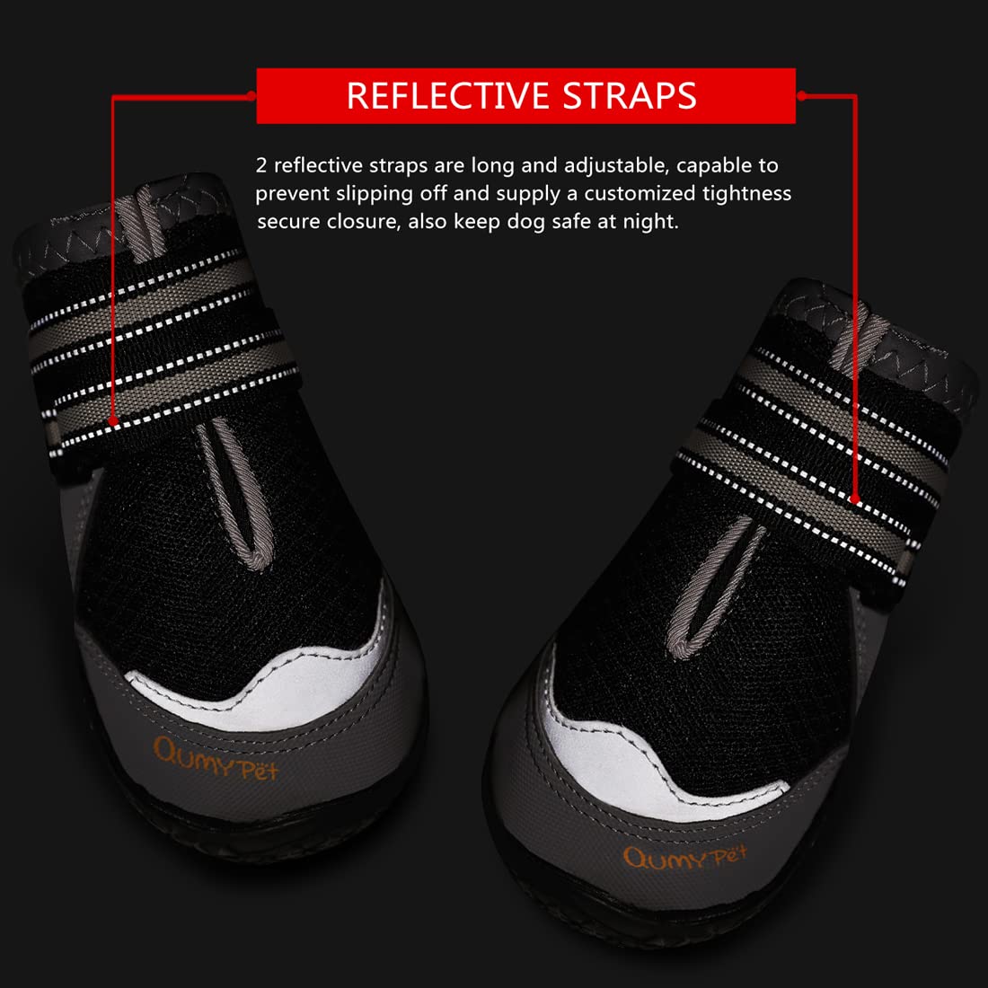Dog Shoes for Large Medium Dog Boots & Paw Protectors for Hot Pavement (Black / Size 6: 2.6''x3.0''(W*L) for 52-65 lbs)