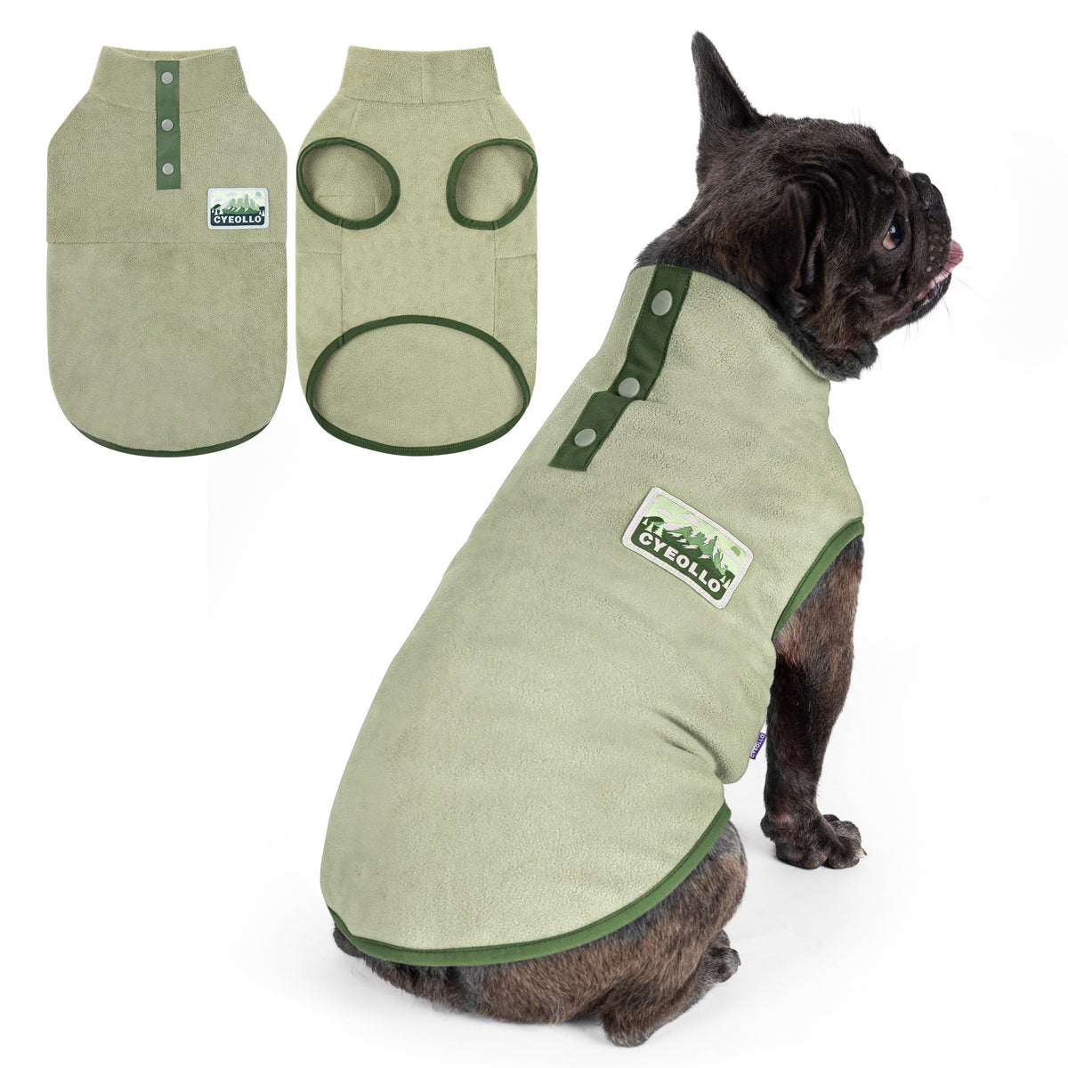 Fleece Dog Sweater (Green / Medium)