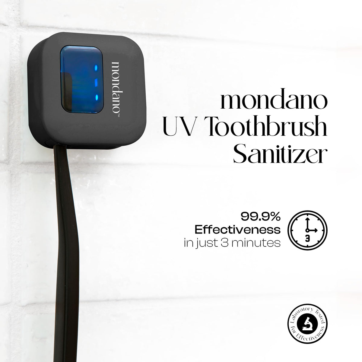 UV C Toothbrush Sanitizer and Holder (Midnight Black)