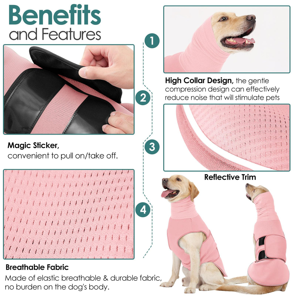 Dog Anxiety Vest (Pink / X-Small)