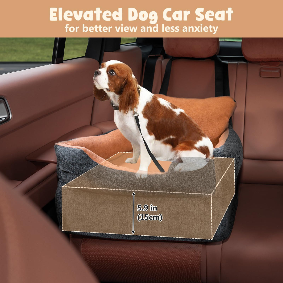 Dog Car Booster Seat for Small (Black)