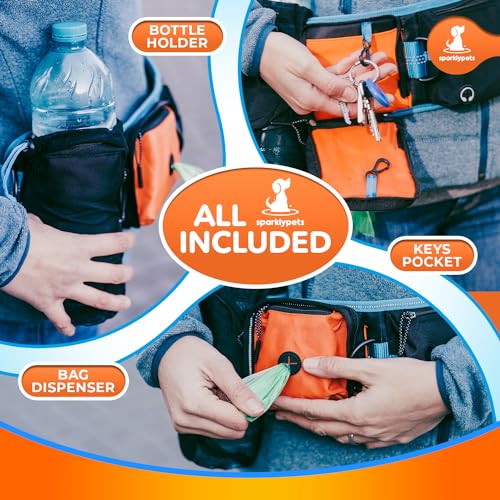 Active Pack Hands Free 2 Dogs Leash Medium & Large (Active Premium Orange Pack / 2 dogs M/L)