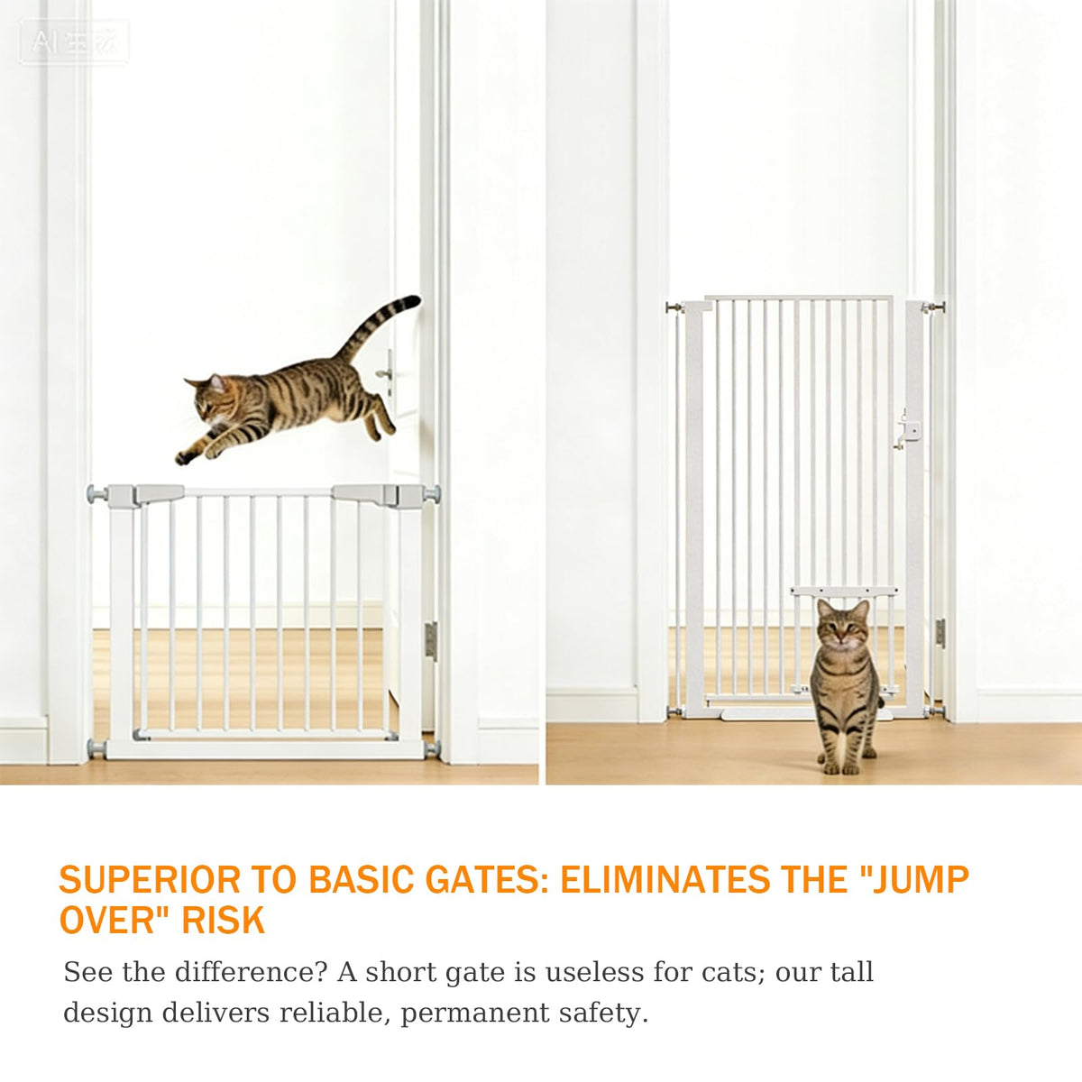 55.11" Extra Tall Cat Gate 29.5 (White / 55.11 inches SET A)