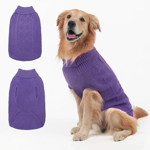 Turtleneck Dog Sweater (X-Large / Light Purple)