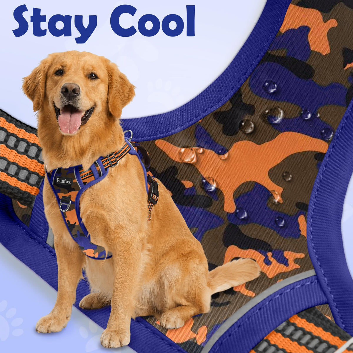 Dog Harness Small Sized Dog (Camo Orange / Small)