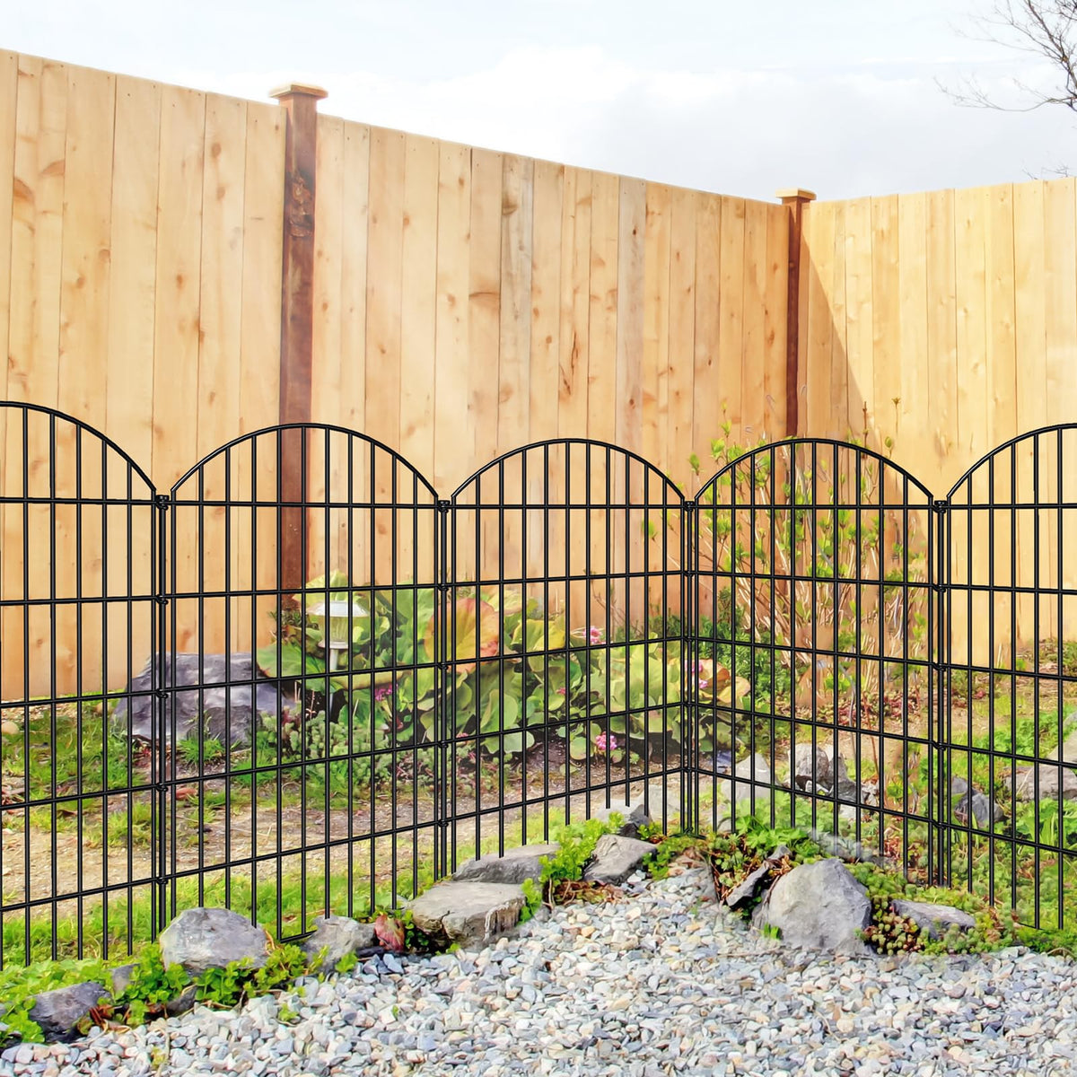 Metal Garden Fence 42 in x 23.3 ft (42"Hx23.3ft (10Panels))