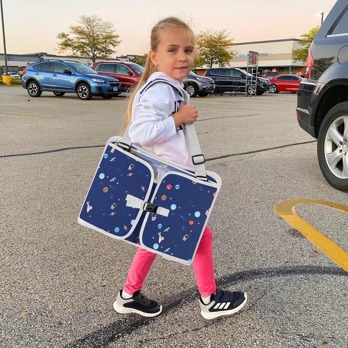 Car Seat Tray for Kids (Navy Space)
