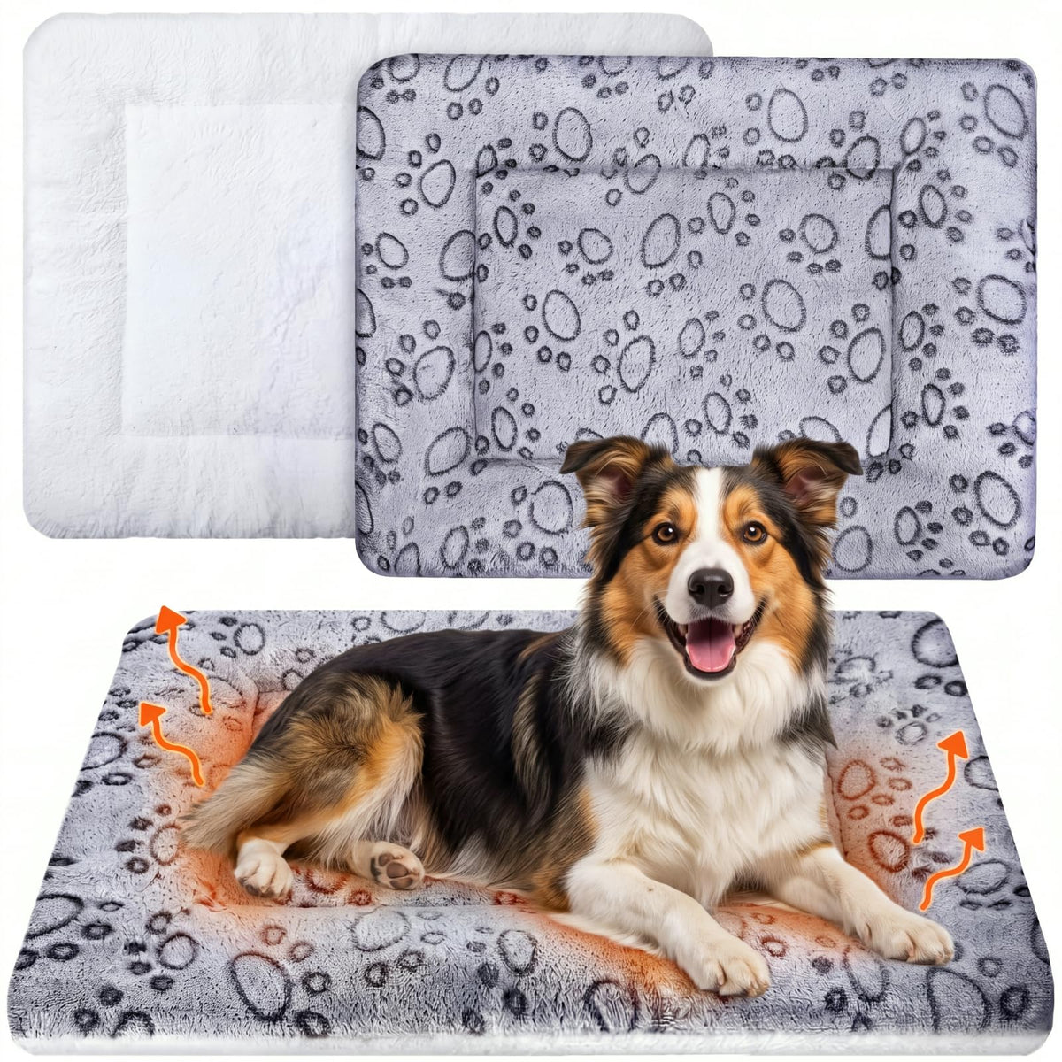 2 Pack Self Warming Cat Dog Bed Pad (Grey / 20'' X 30'')