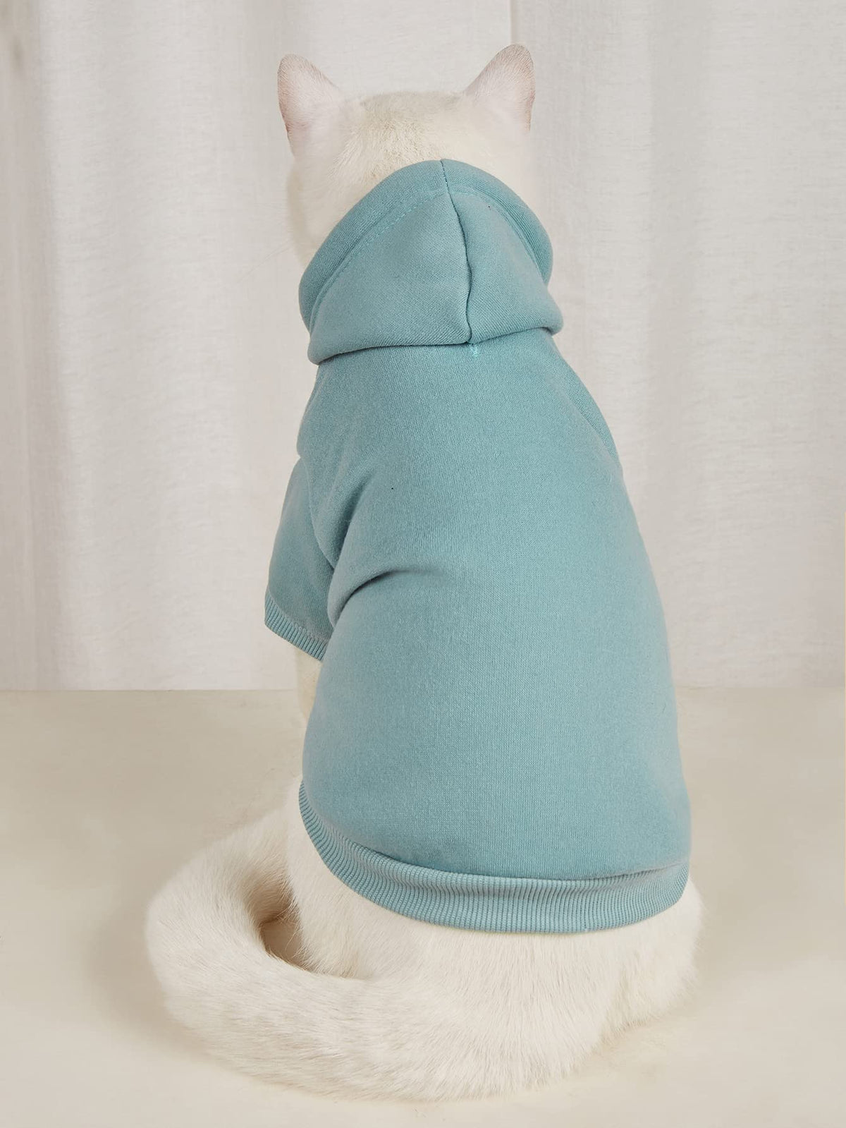 Basic Dog Hoodie Sweatshirt Puppy Sweater Warm Cat Costumes Pet Clothes for Chihuahua Puppy Kitten Small Medium Dogs Grey and Cadet Blue X (X-Large / Grey and Cadet Blue)
