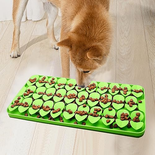 Medium Silicone Snuffle Mat for Small Medium Dogs Cats Slow Down Eating (Green-M (14.6x7.5in))