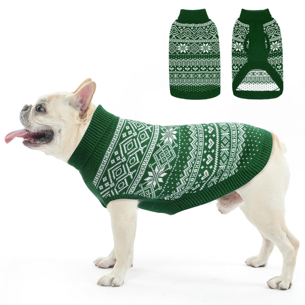 Dog Sweater Argyle (Green / Medium)