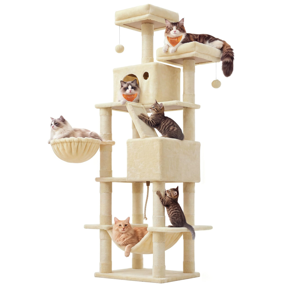 Cat Tree 81.1 (Beige / XXL (23.6"L x 19.7"W x 81.1"H))
