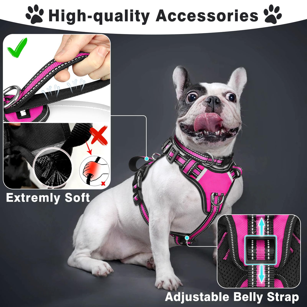 Pet Harness Collar and Leash Set (Small / Rosy)