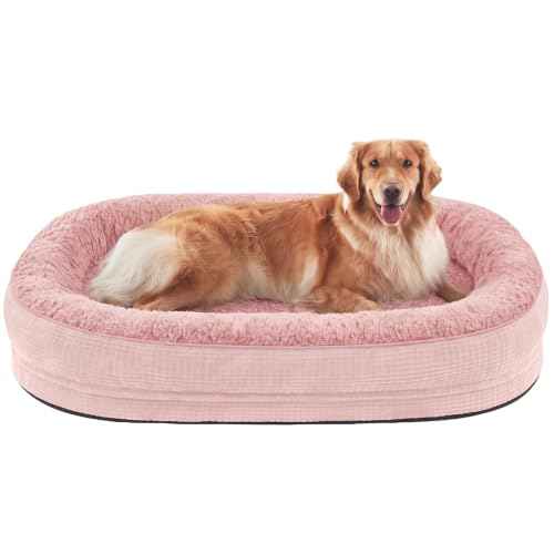 Orthopedic Dog Bed for Extra Large Dogs (Pink / 45"l X 32"w X 7.5"th)