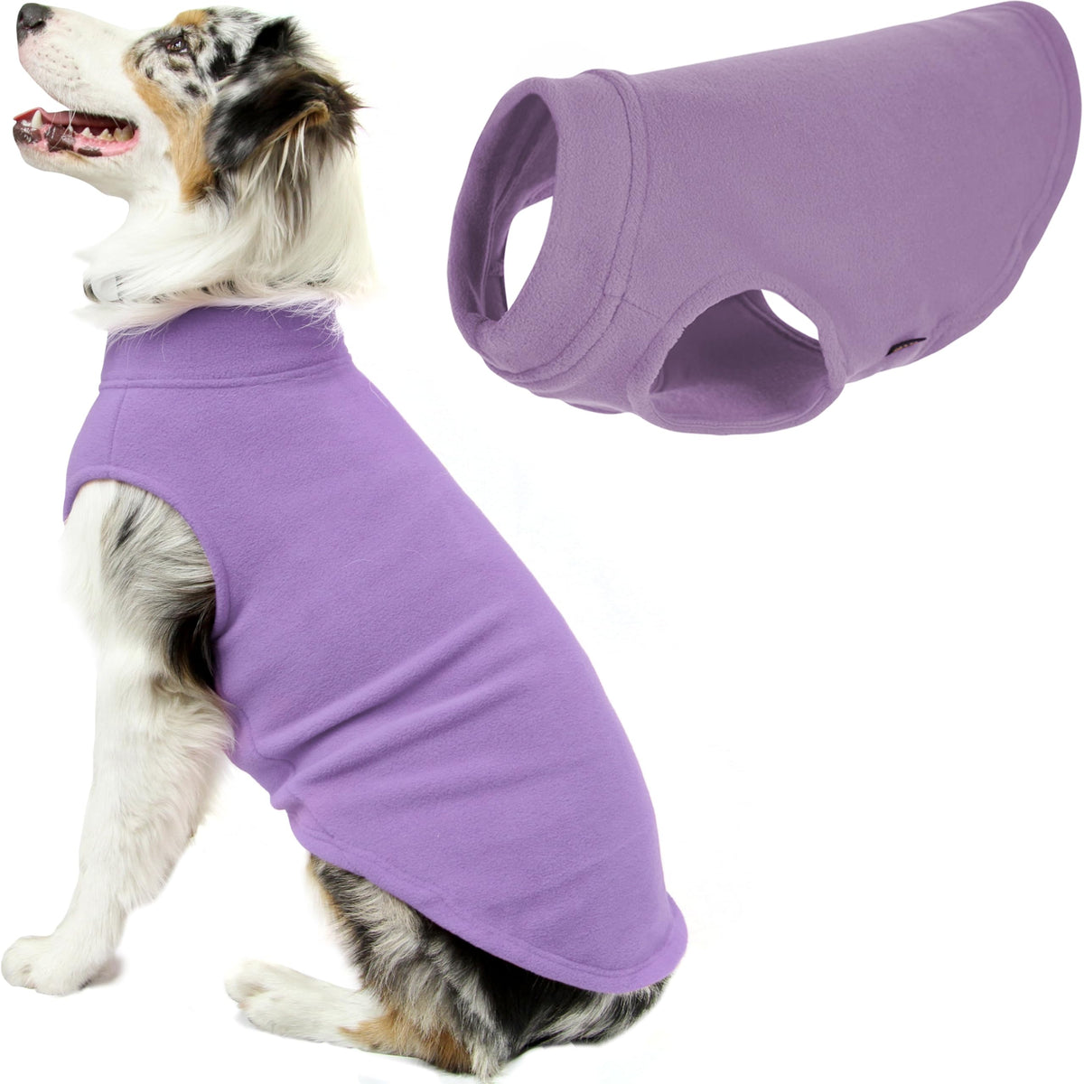 Stretch Fleece Vest Dog Sweater (5X-Large Length (25") / Lavender)
