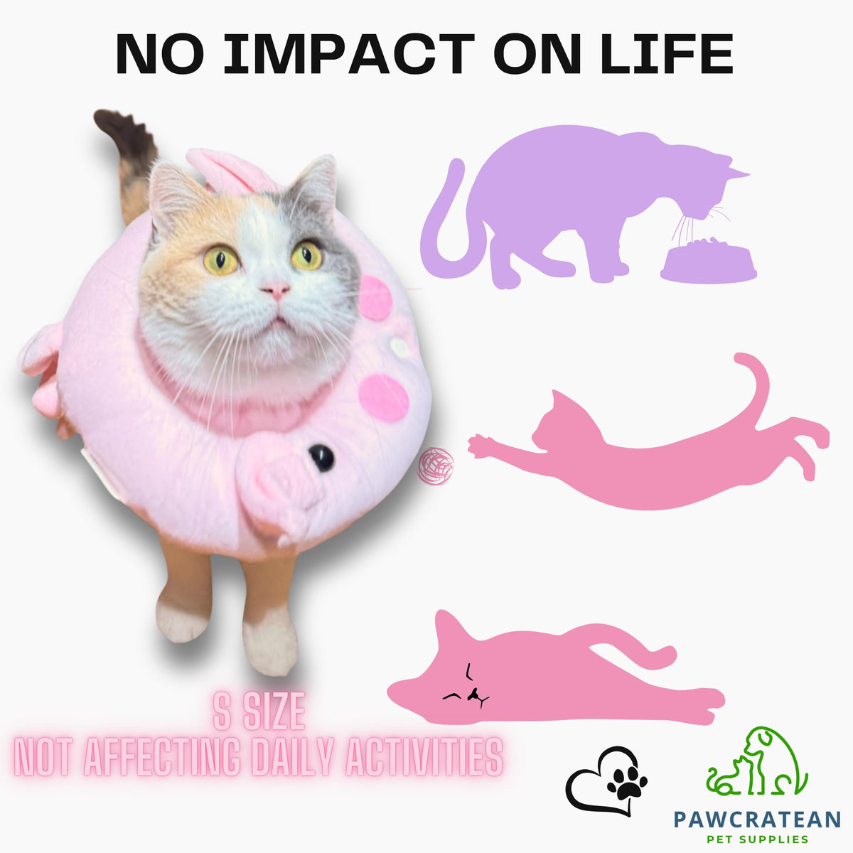 Adjustable Comfy Flower Style Elizabeth Collar for Cats Puppies Soft Recovery Cone Pet Protective Neck Collar (Pink Pig (Open Ring) / Medium)